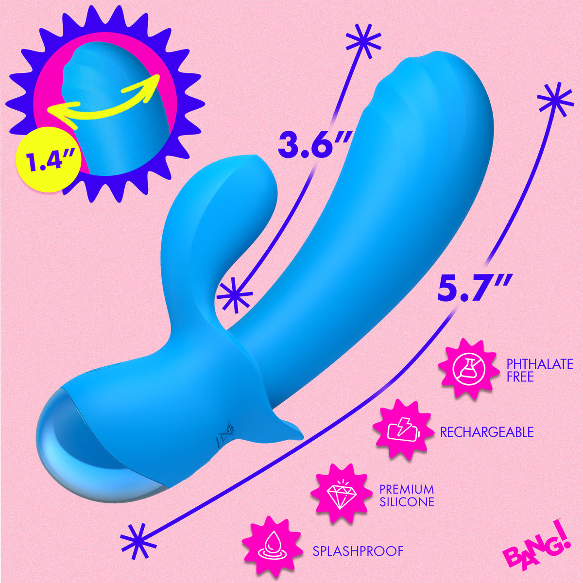 Flexible Thick Silicone Rabbit Vibrator (view 4)