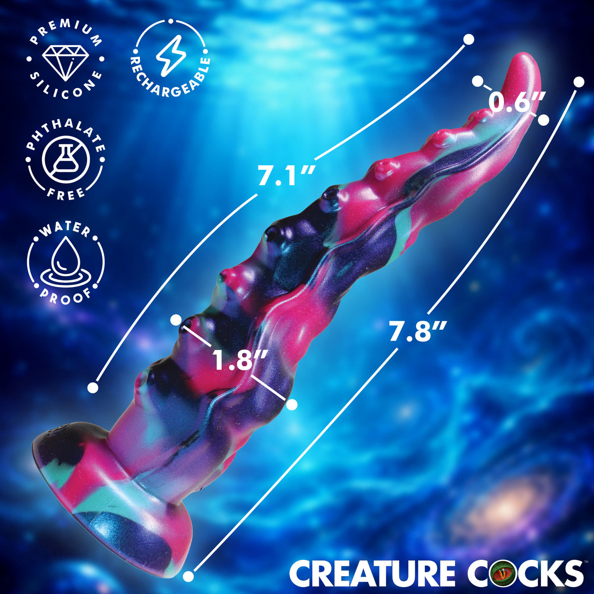 Tenta-Squirm Squirming &amp; Vibrating Tentacle Silicone Dildo (view 5)