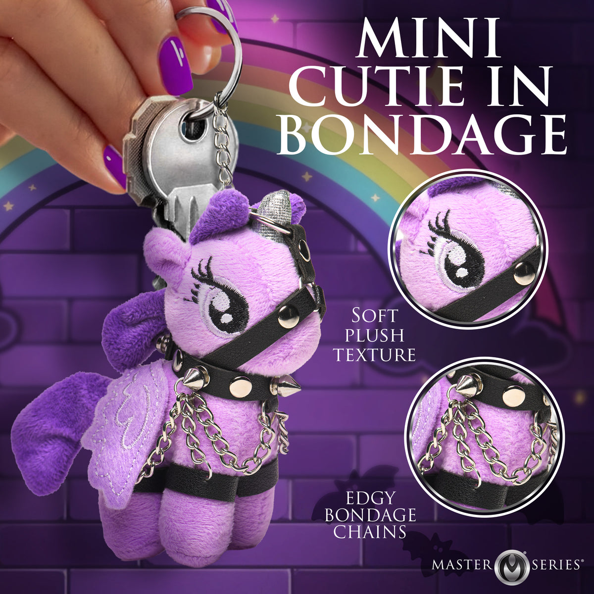 Raven Plum Bondage Pony Keychain - Purple – accessories and care (view 2)