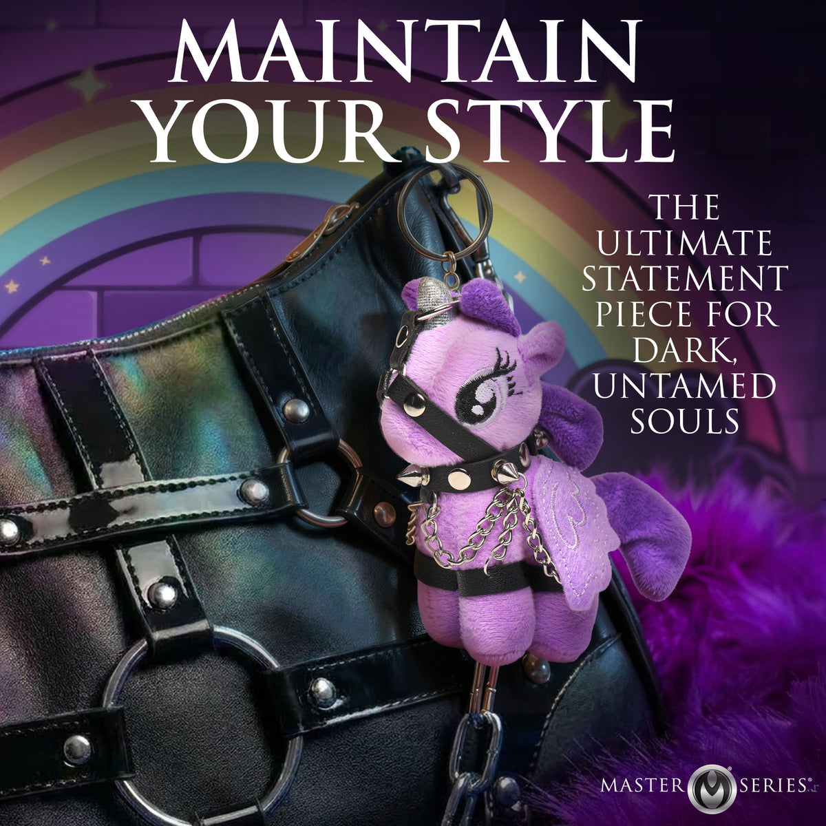 Raven Plum Bondage Pony Keychain - Purple – accessories and care (view 3)