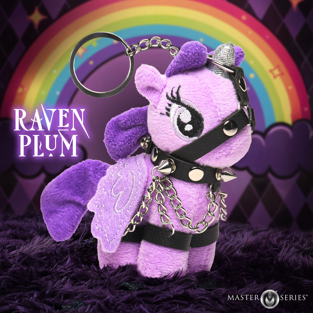 Raven Plum Bondage Pony Keychain - Purple – accessories and care