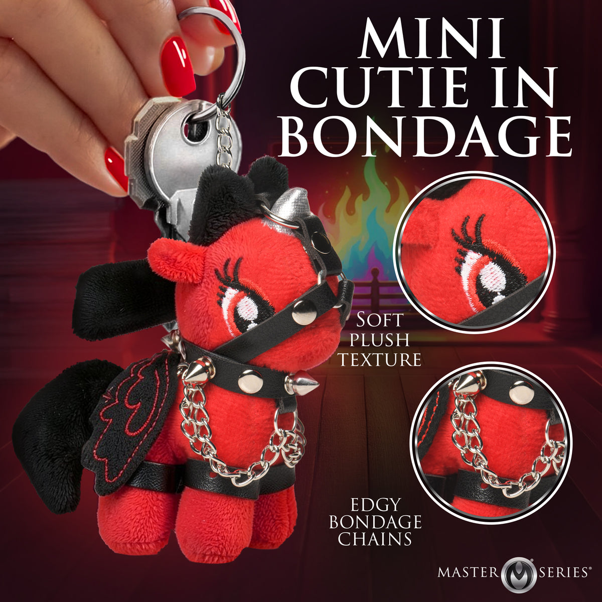 Scarlett Chainheart Bondage Pony Keychain - Red – accessories and care (view 2)