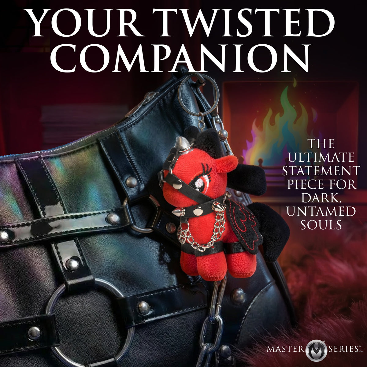 Scarlett Chainheart Bondage Pony Keychain - Red – accessories and care (view 3)