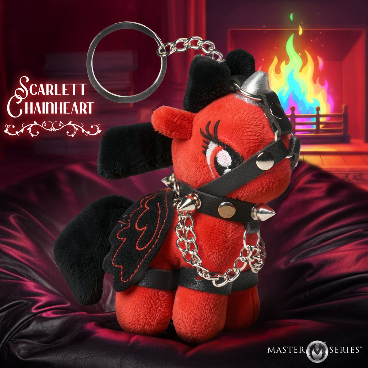 Scarlett Chainheart Bondage Pony Keychain - Red – accessories and care