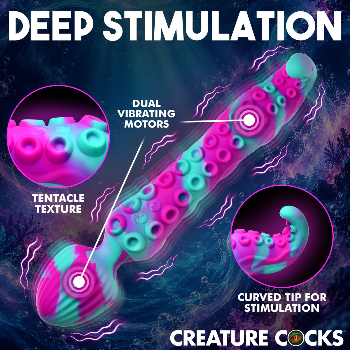 Kraken Wand Dual-Ended Silicone Wand Massager (view 3)