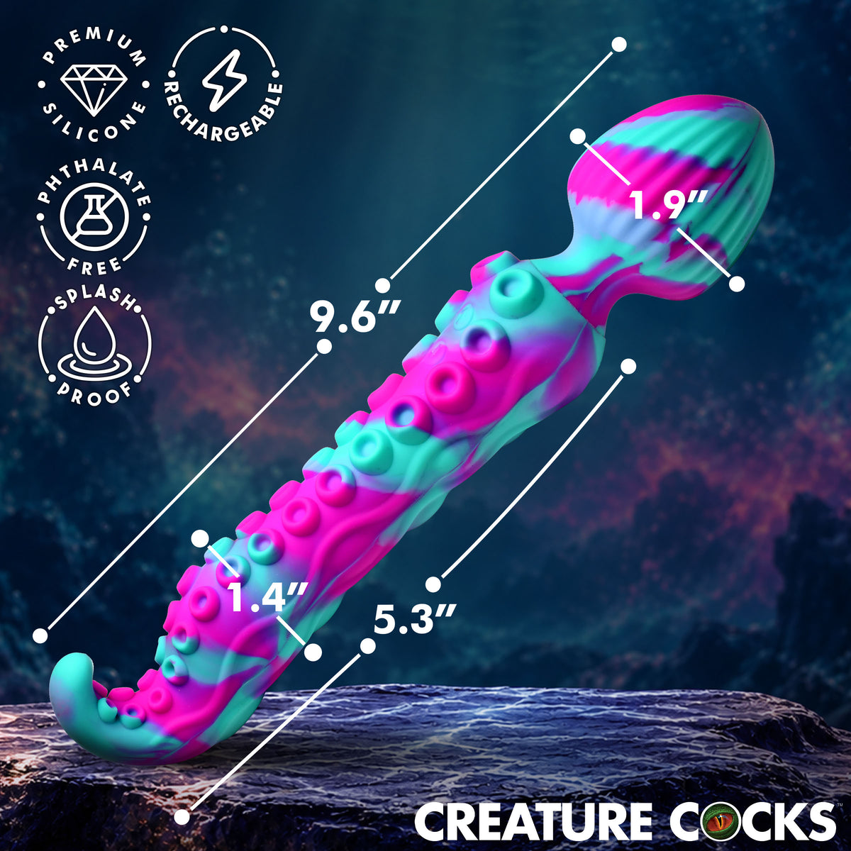 Kraken Wand Dual-Ended Silicone Wand Massager (view 4)