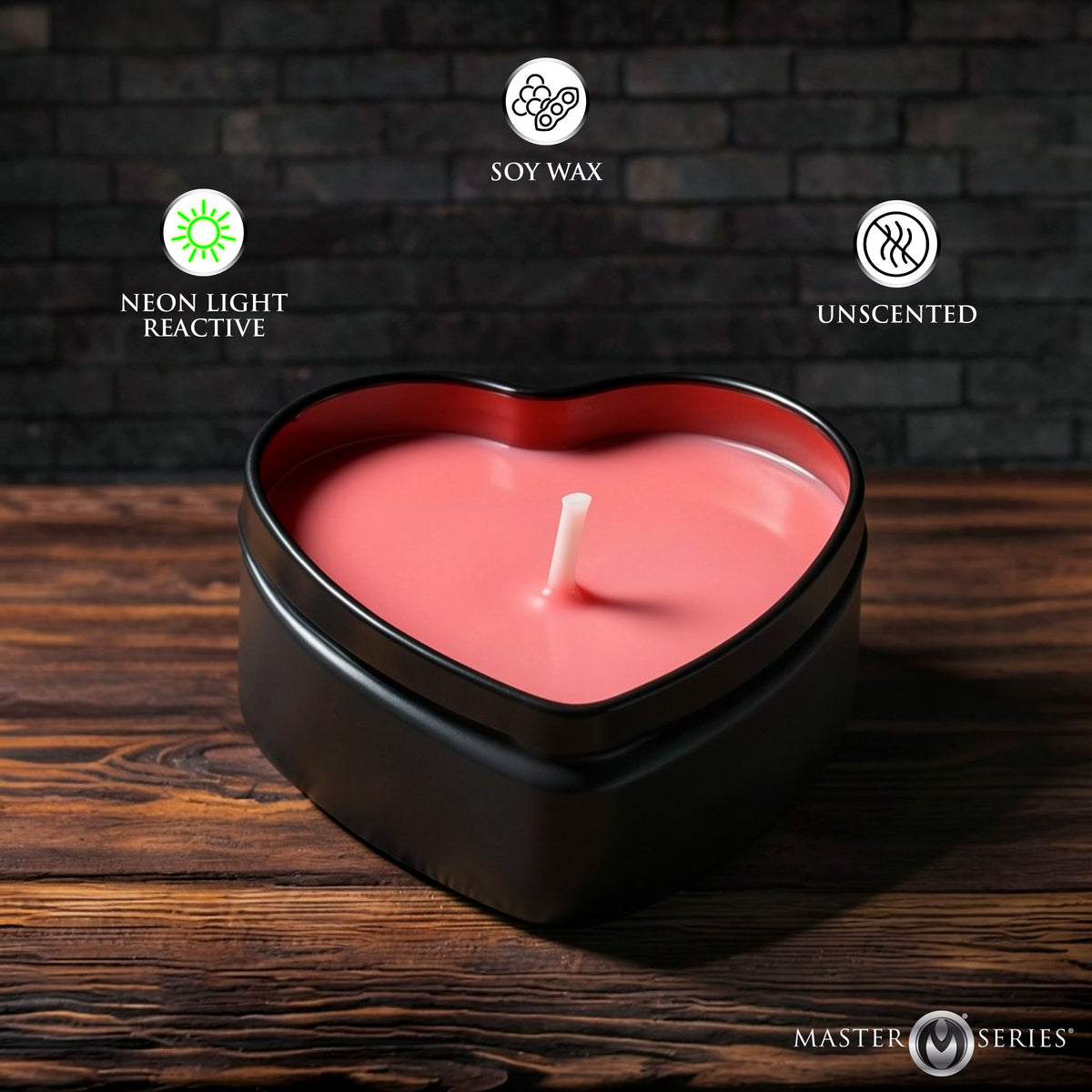 Burning Heart Blacklight Reactive Heart Drip Candle Set of 3 – arousal gel and spray (view 5)