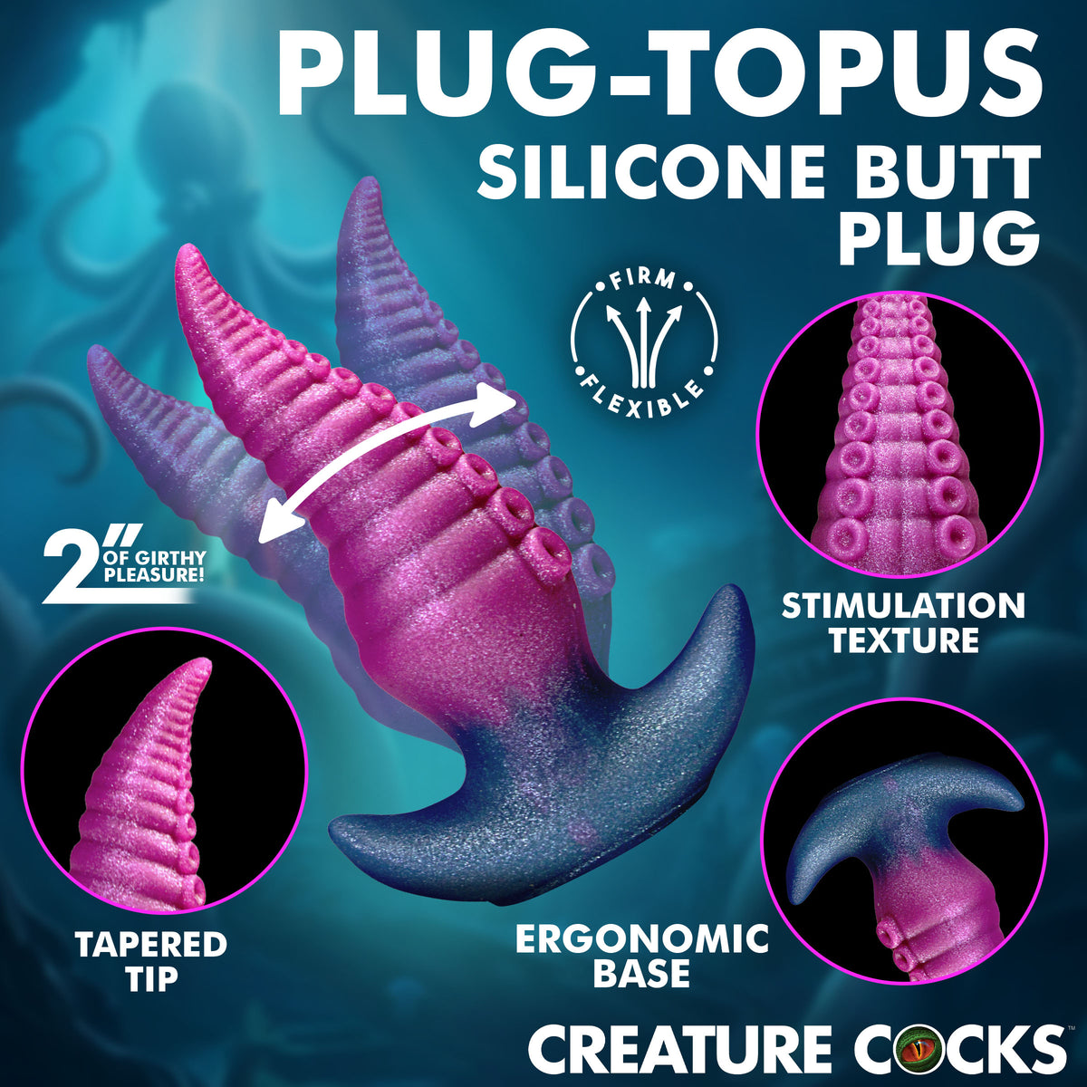 Plug-Topus Silicone Butt Plug (view 2)