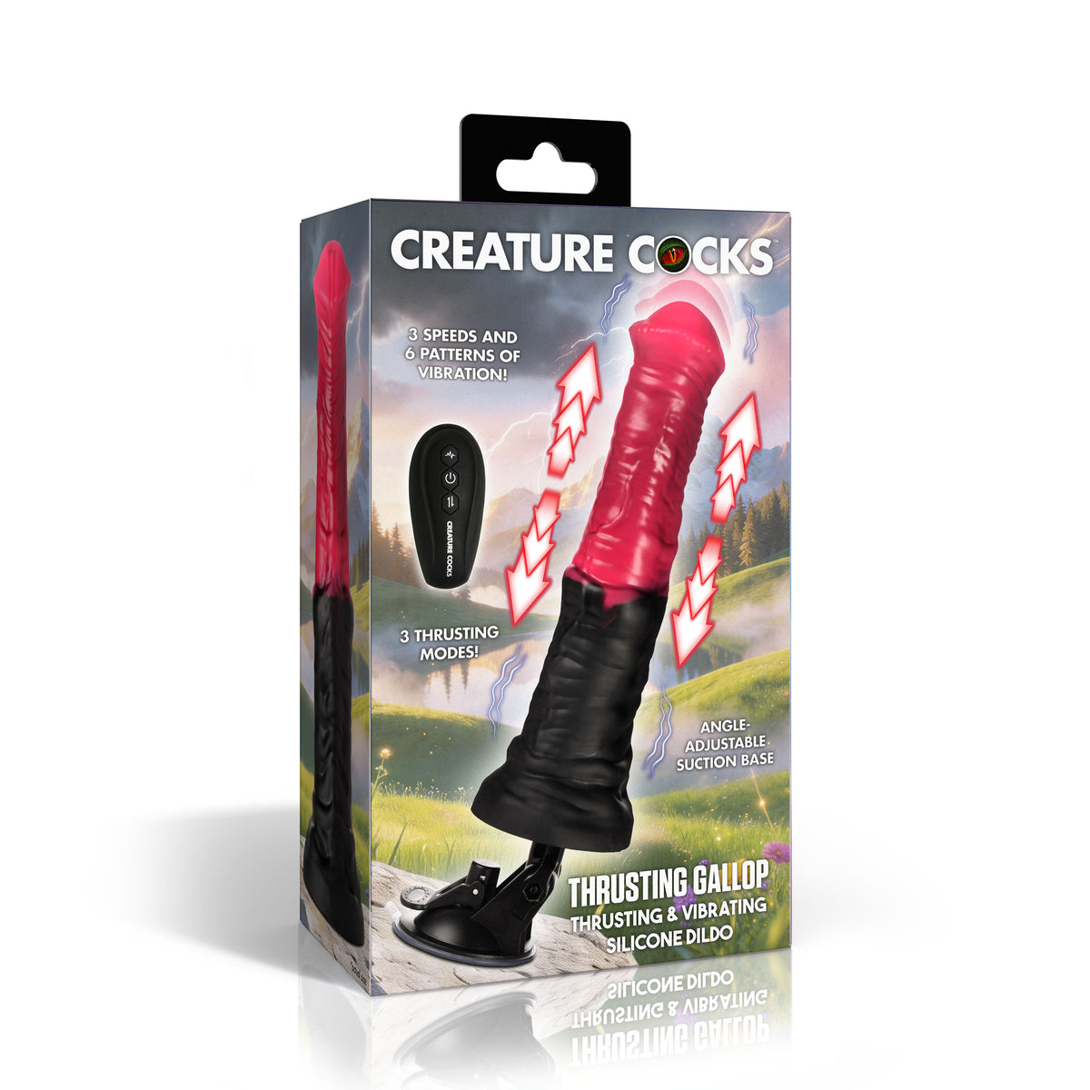 Thrusting Gallop Thrusting and Vibrating Silicone Dildo (view 6)