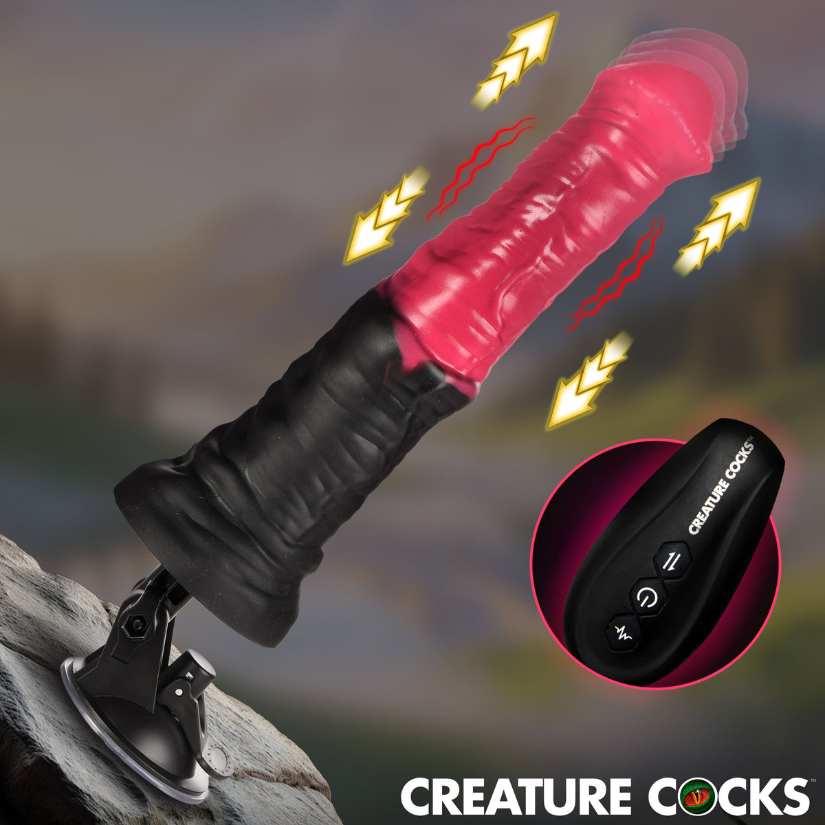Thrusting Gallop Thrusting and Vibrating Silicone Dildo, Silicone