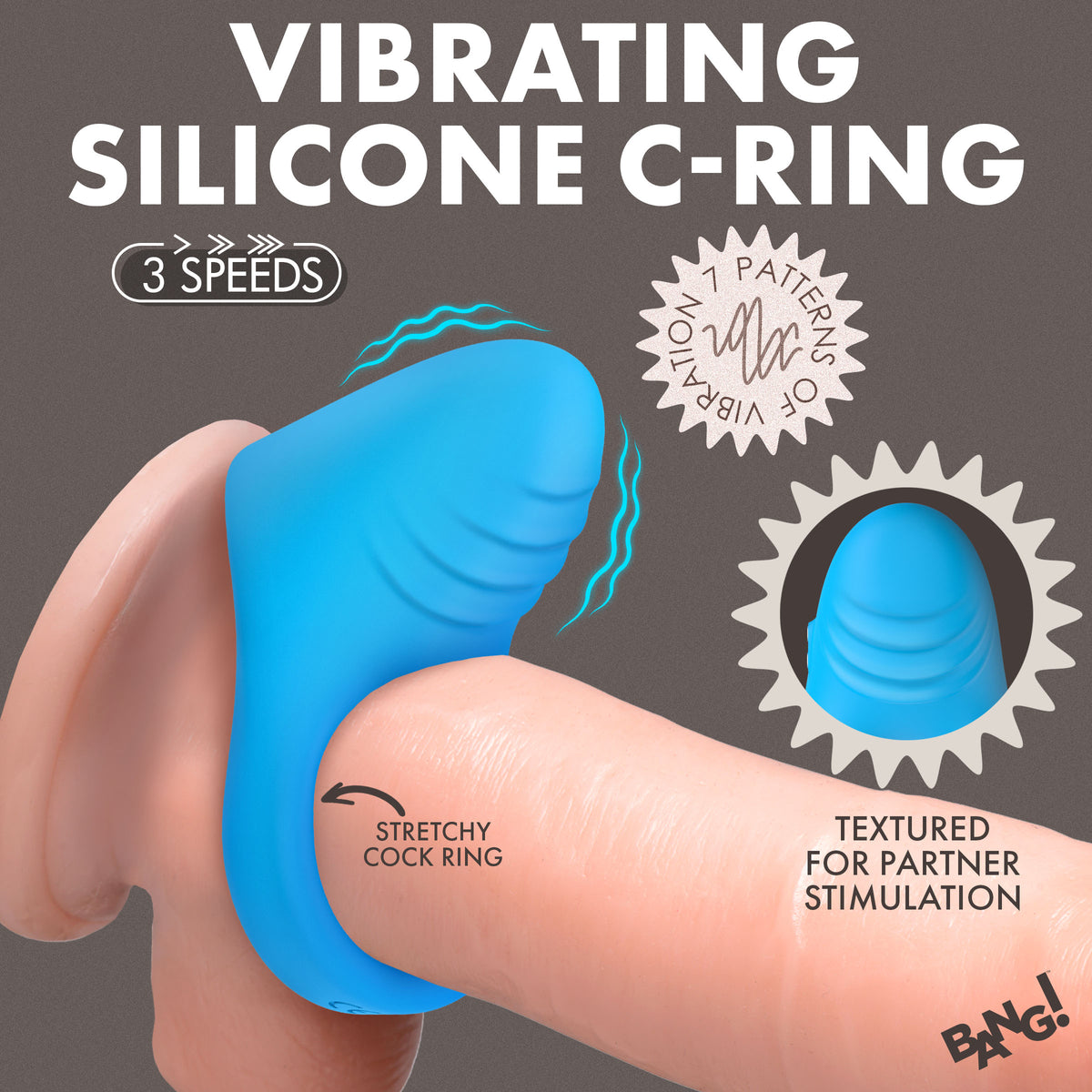 Vibrating Silicone C-Ring – cock ring (view 2)