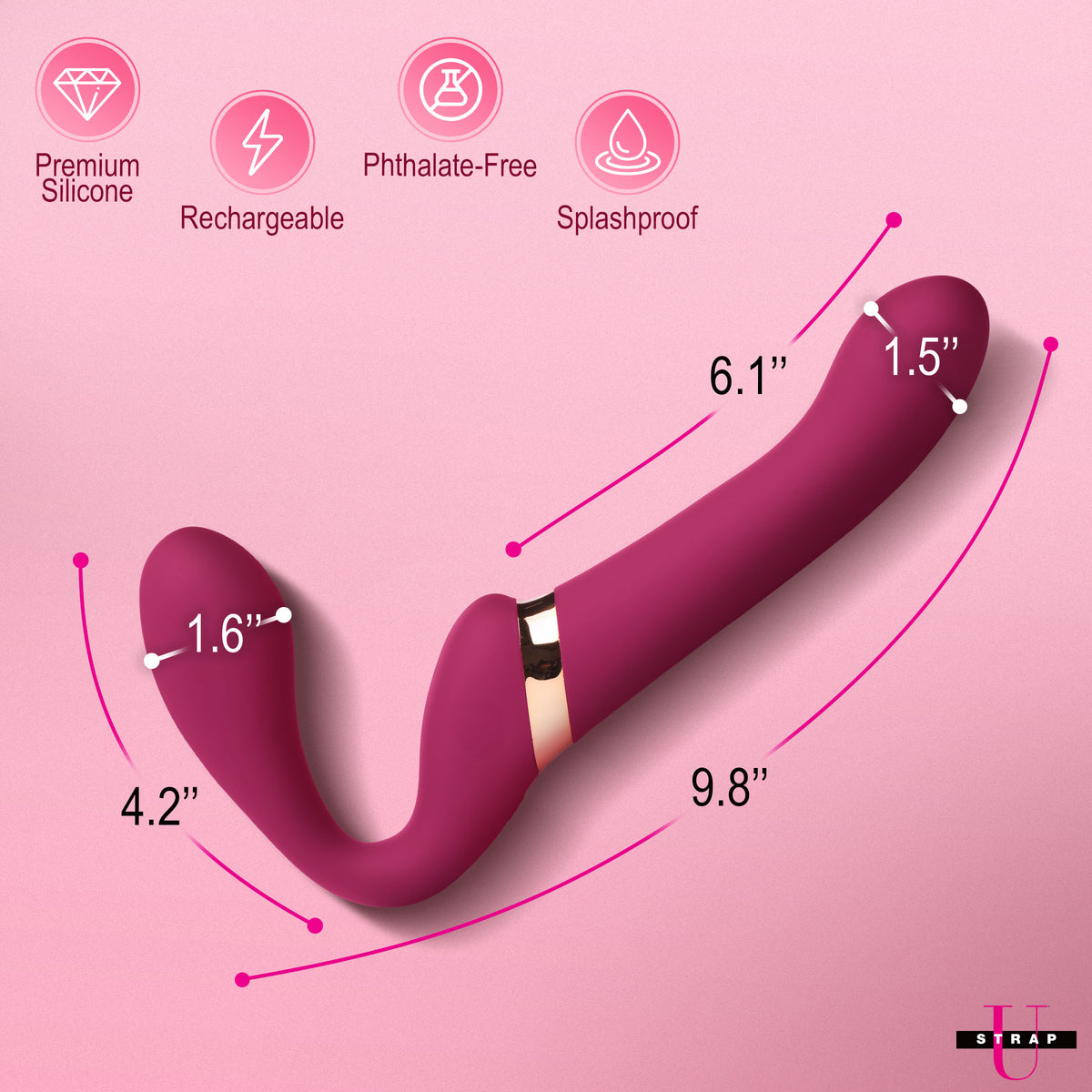 10X Pleasure Poser Posable Vibrating Strapless Strap-On – strap-on and harness (view 5)