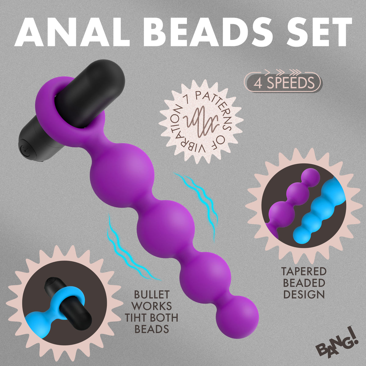 Vibrating Silicone Anal Beads Set with Remote (view 2)