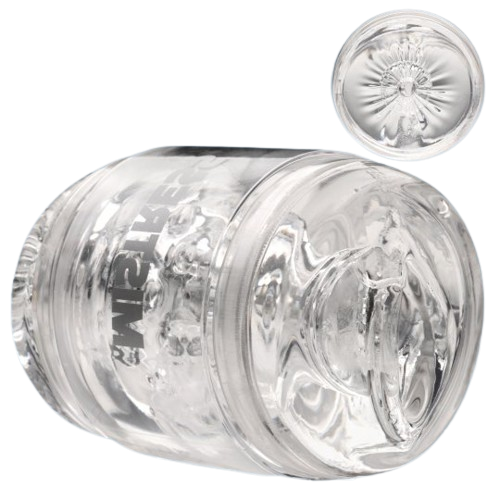 Clear double-ended stroker with textured interior