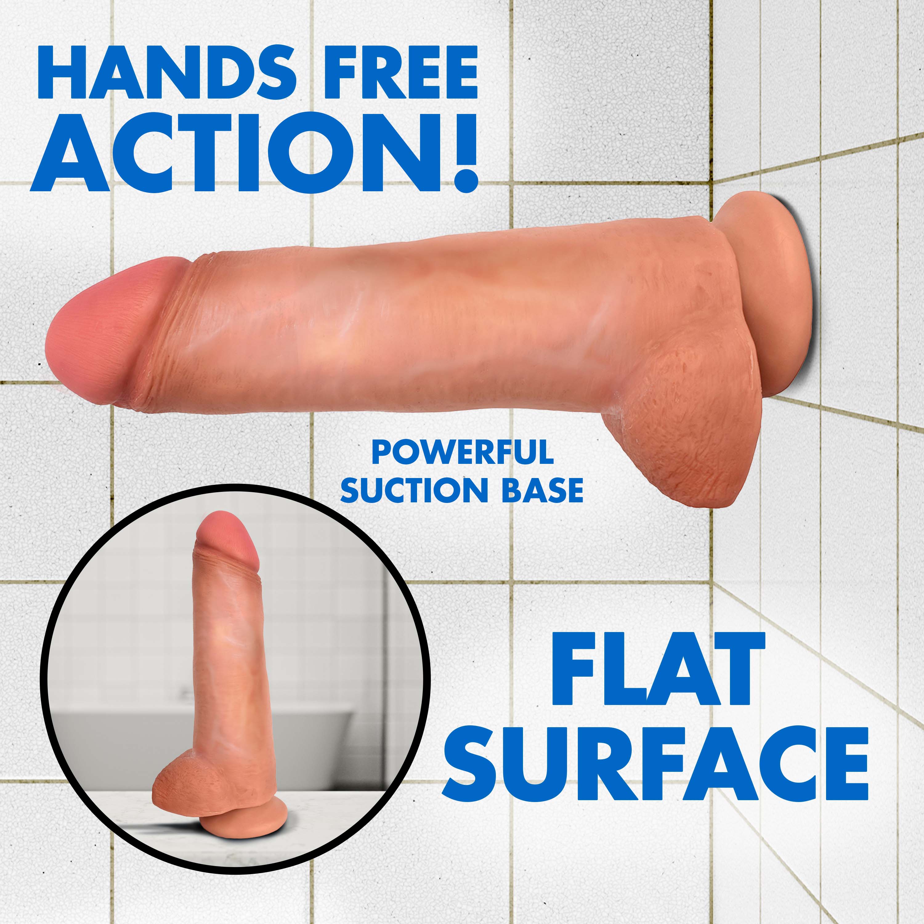 JOCK 12 Inch Dong with Balls  Flesh