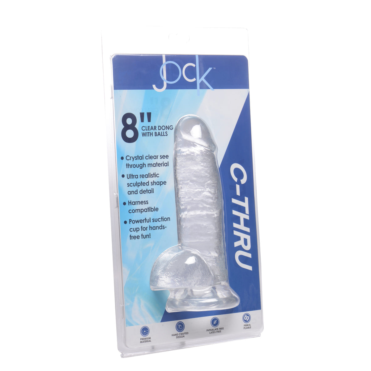 Jock C-Thru Dildo with Balls - 8 Inch, TPE (view 6)