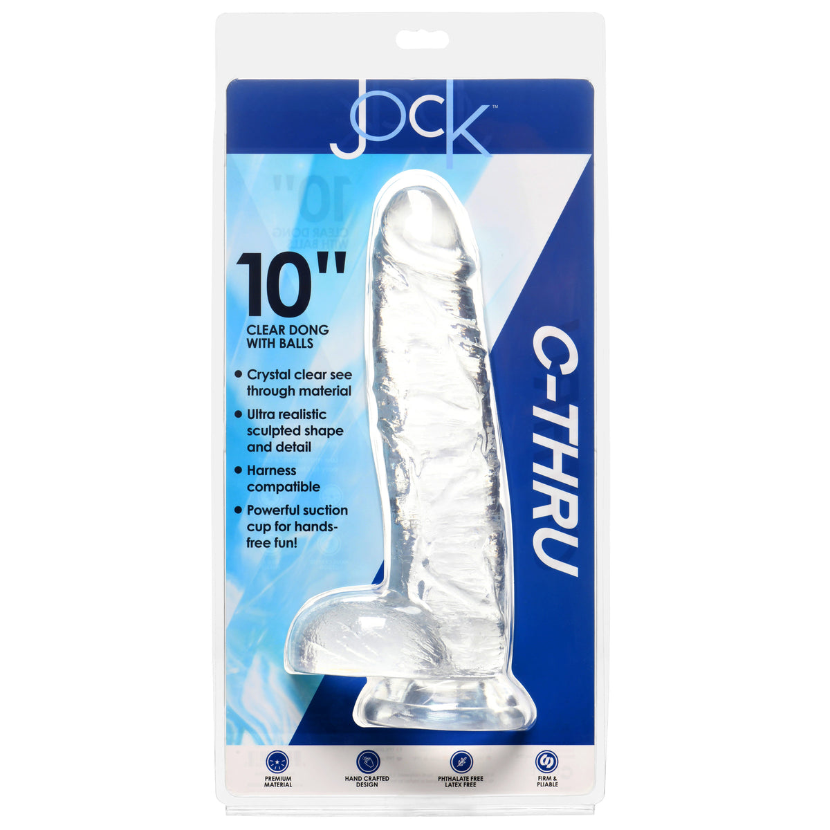 Jock C-Thru Dildo - 10 Inch, TPE (view 6)