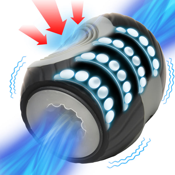 10X Vibrating &amp; Squeezing Masturbator, Silicone