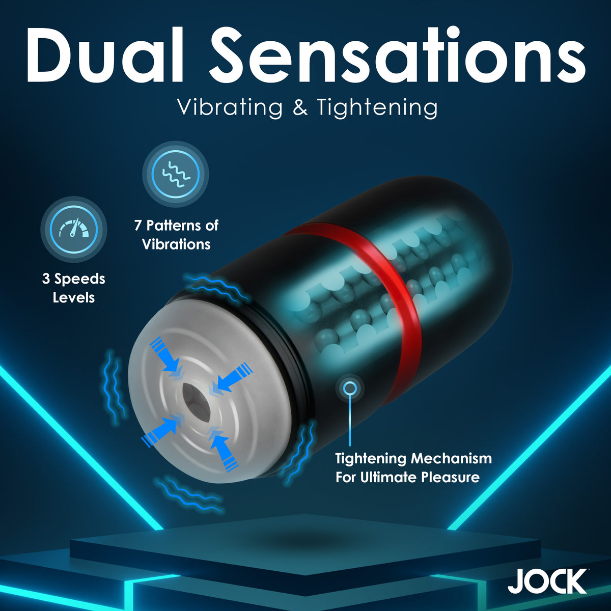 JOCK Tightening &amp; Vibrating Masturbator, Silicone (view 2)