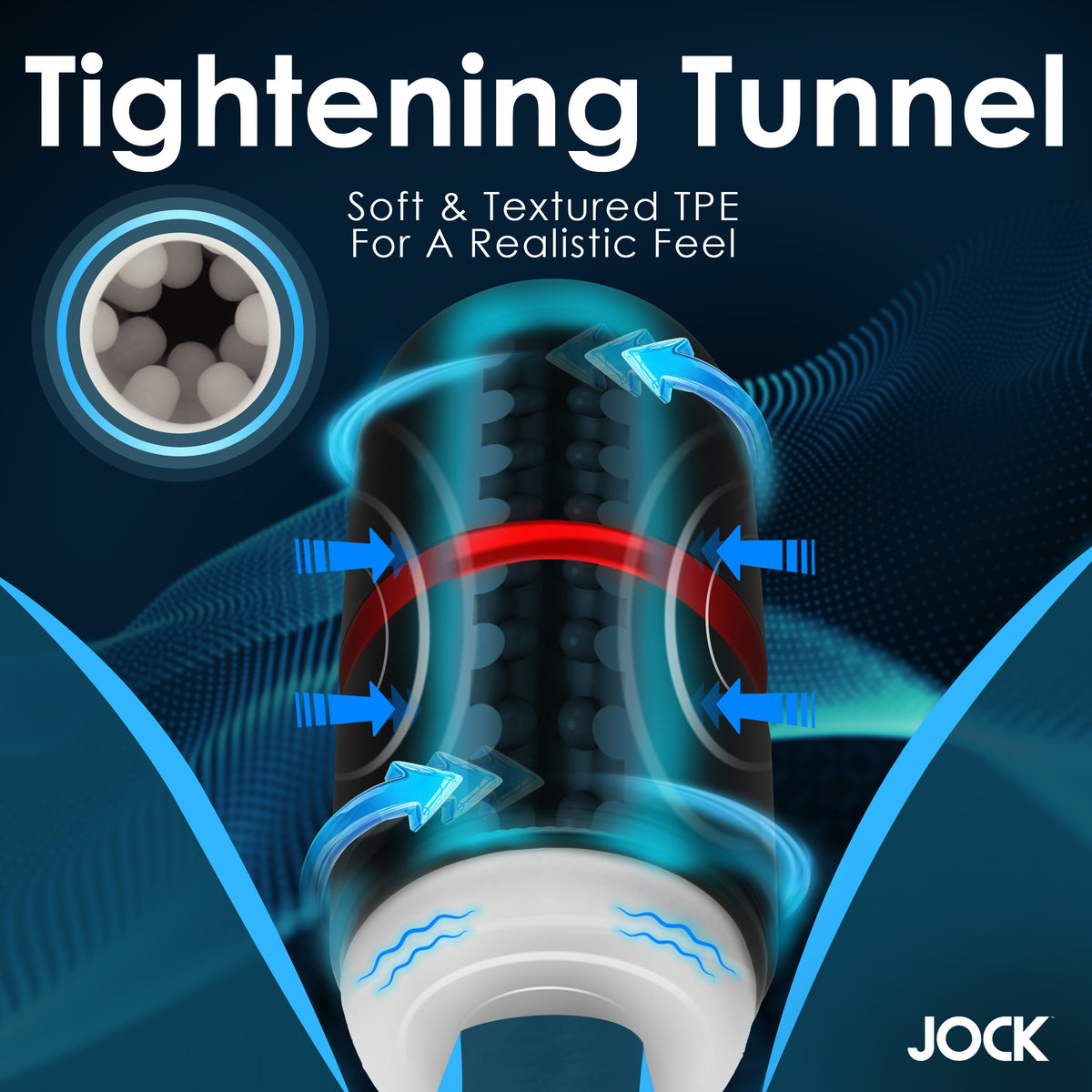 JOCK Tightening &amp; Vibrating Masturbator, Silicone (view 3)