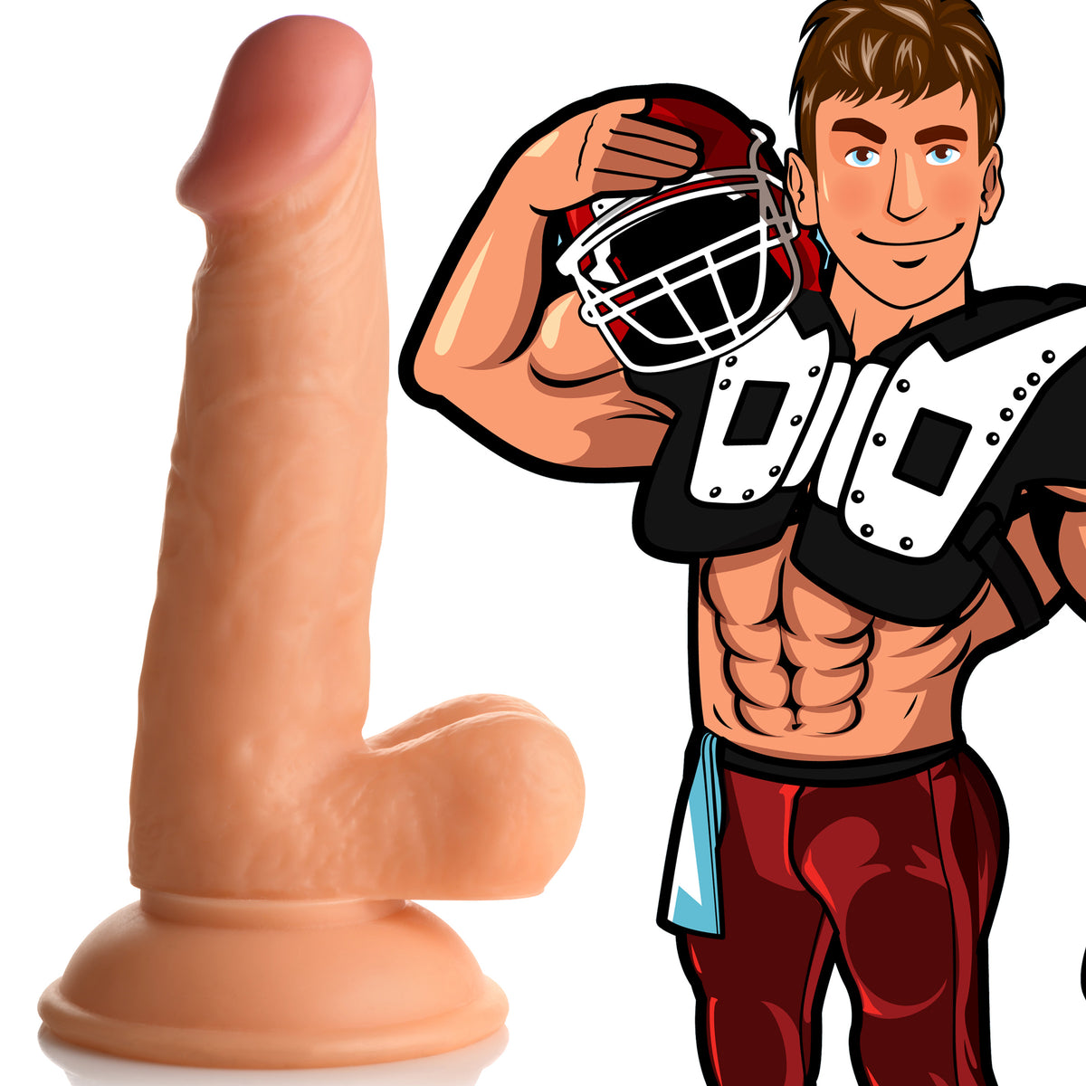 Football Frank 6.75 Inch Dildo, PVC