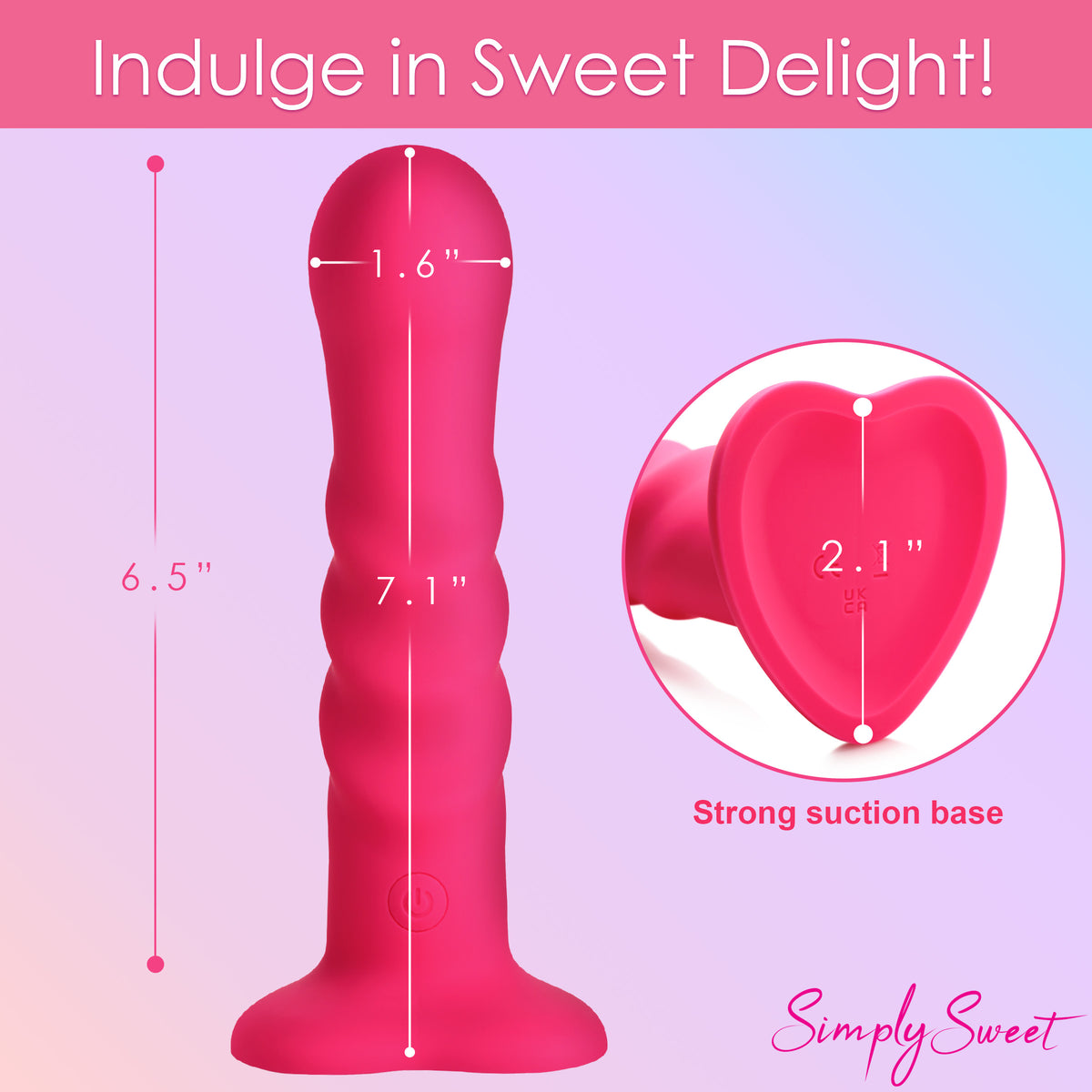 21X Vibrating Ribbed Silicone Dildo, Silicone (view 4)