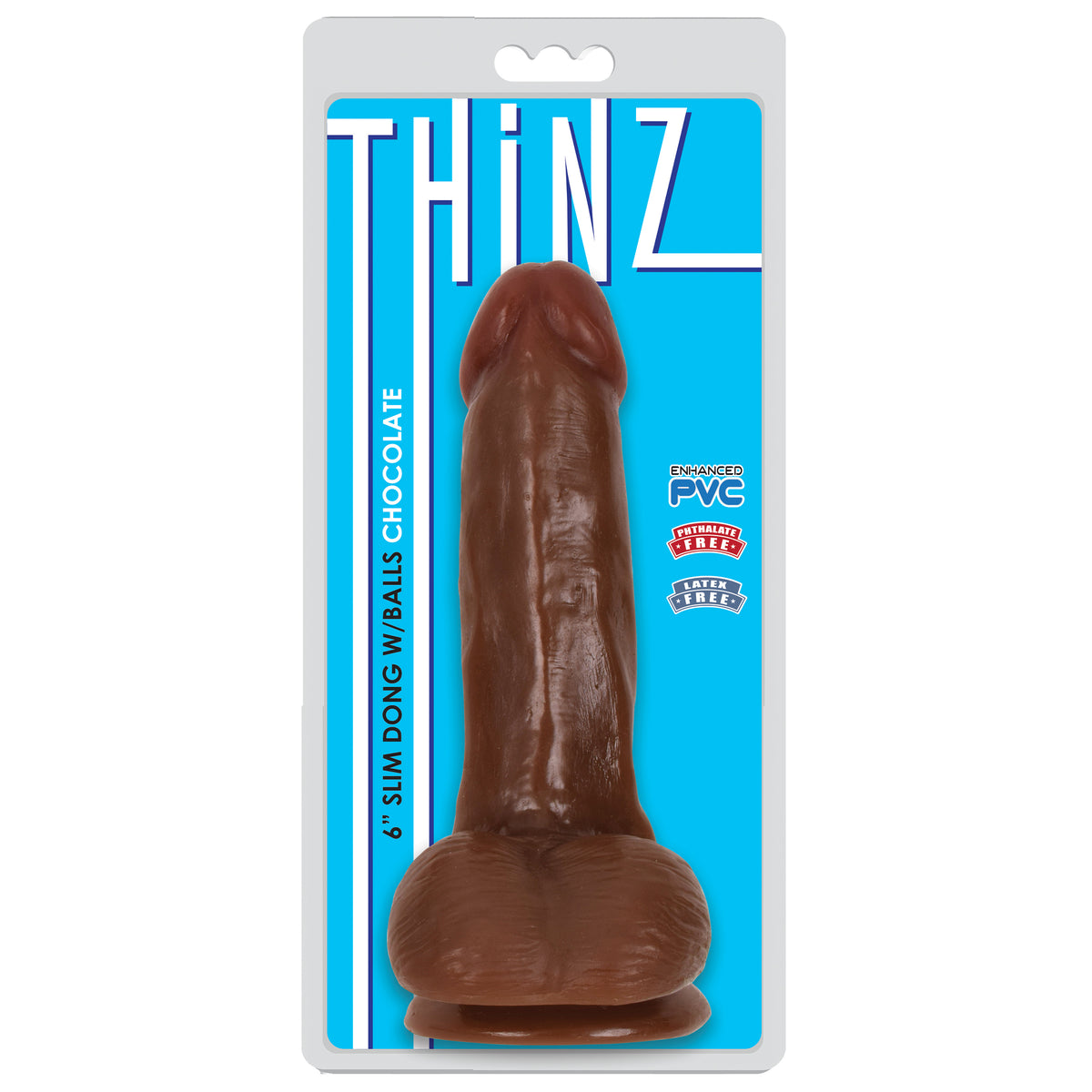 6 Inch Slim Dildo with Balls - Medium, PVC (view 2)