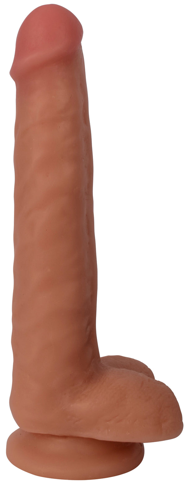 Thinz 8 Inch Slim Dildo with Balls - Light, PVC