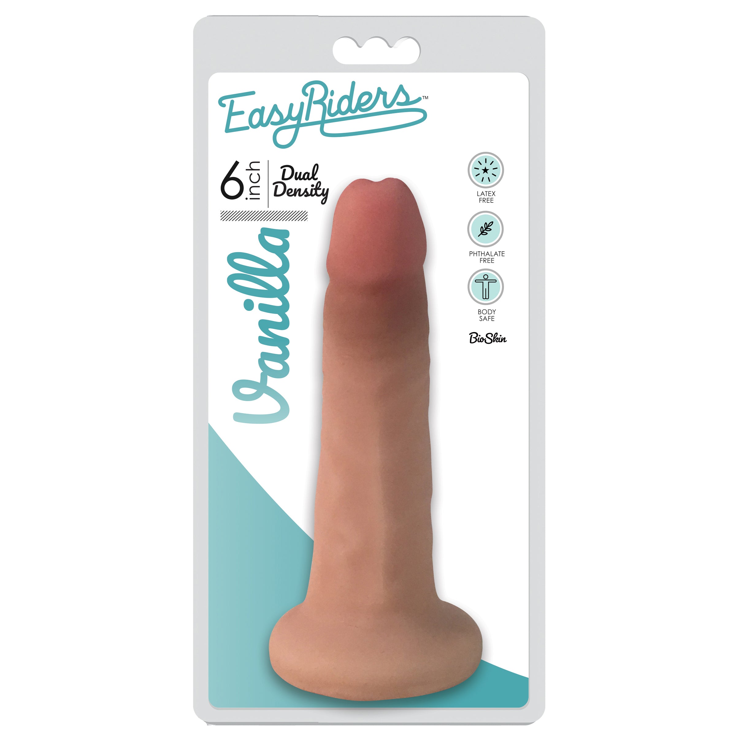 Easy Riders 6 Inch Dual Density Dildo - Flesh
