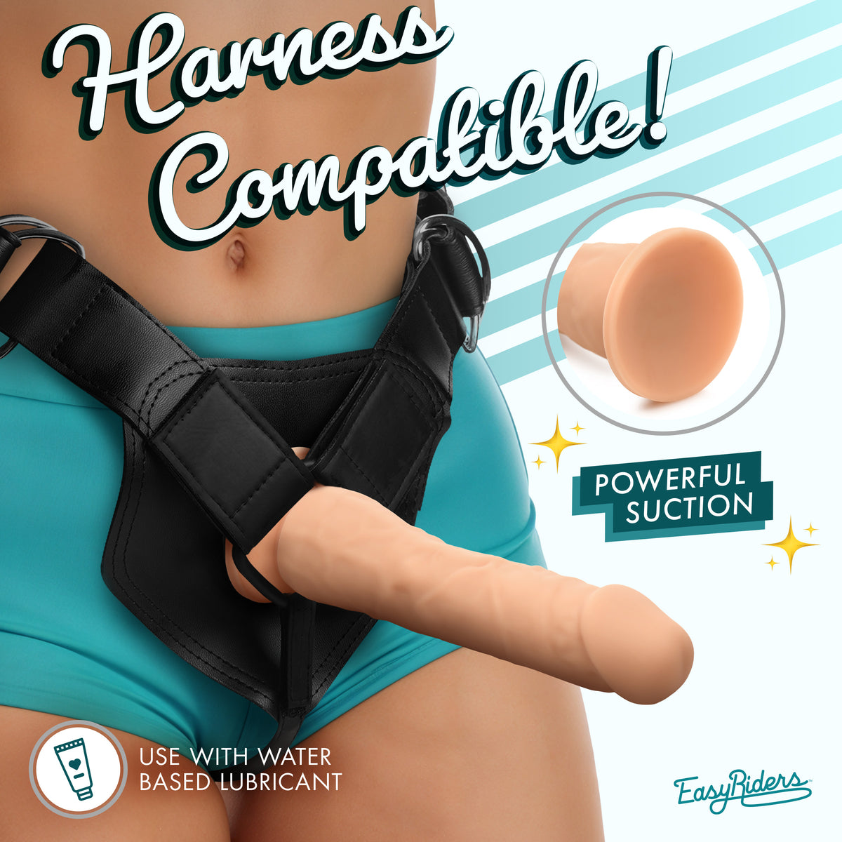 Easy Riders 7 Inch Silicone Dildo - Light, Silicone (view 3)