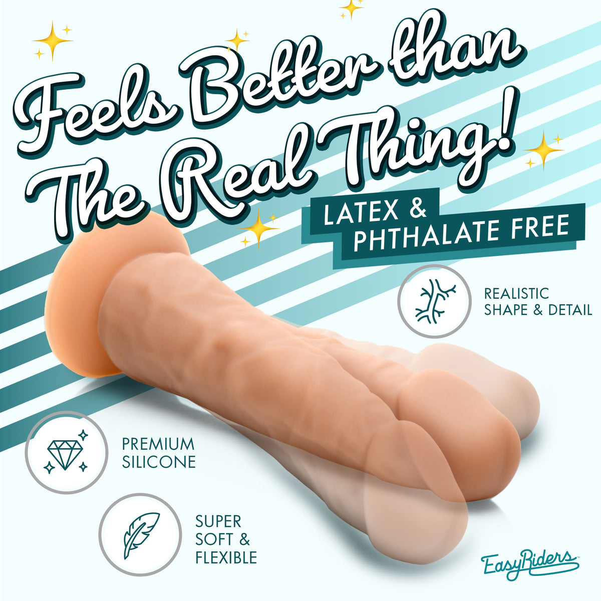 Easy Riders 7 Inch Silicone Dildo - Medium, Silicone (view 2)