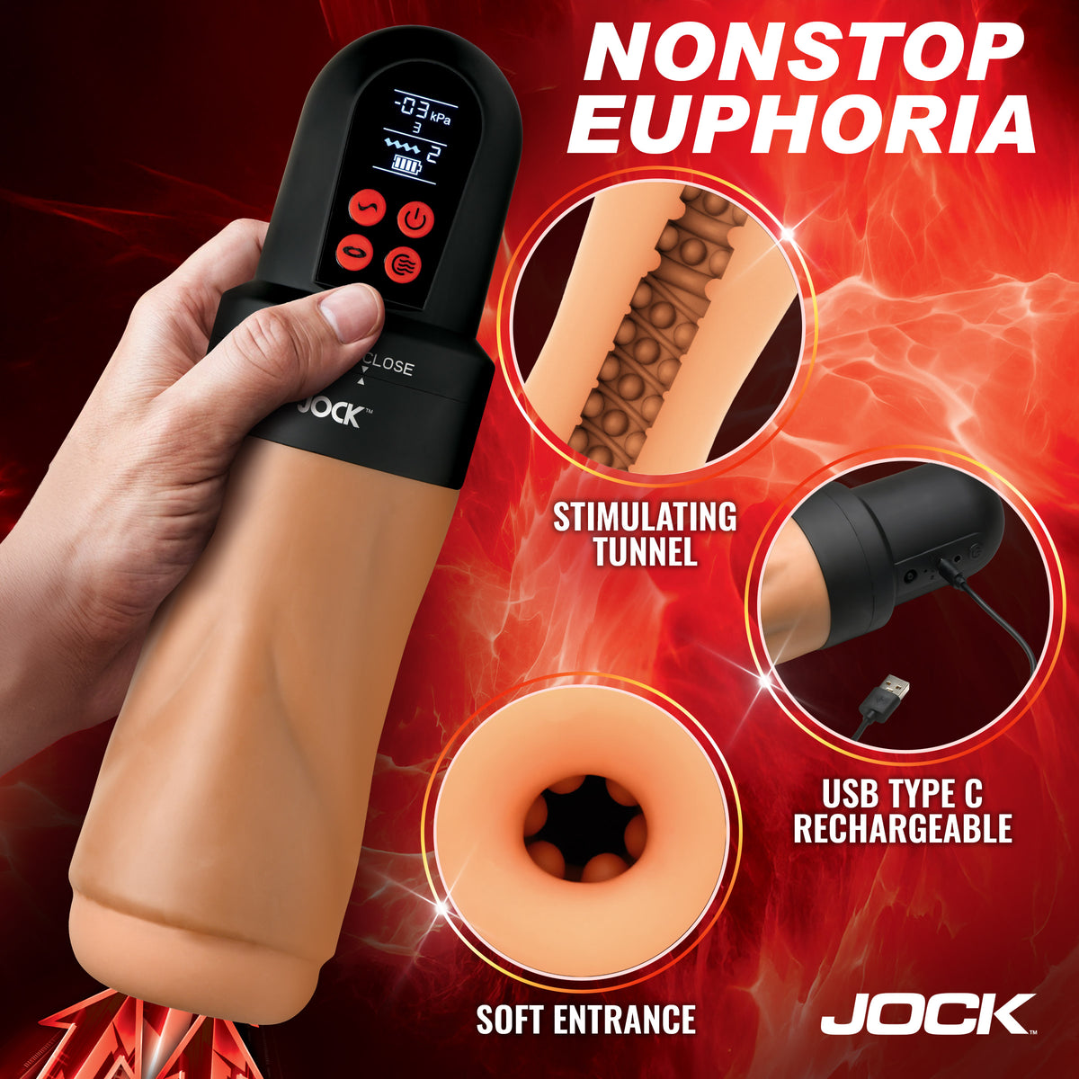 JOCK Sucking &amp; Vibrating Masturbator, Silicone (view 3)