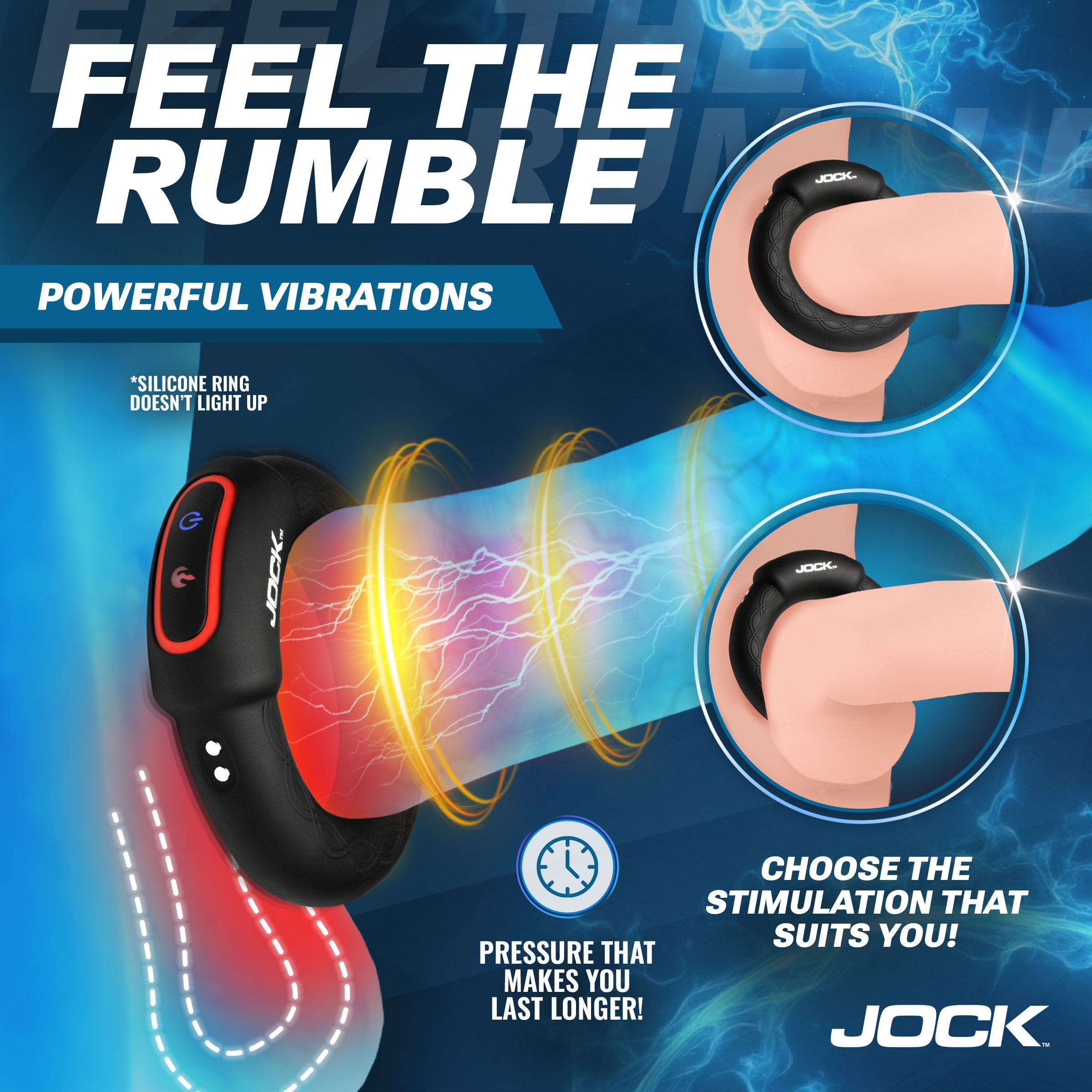 Rumbler Vibrating & Warming C-Ring - 2"