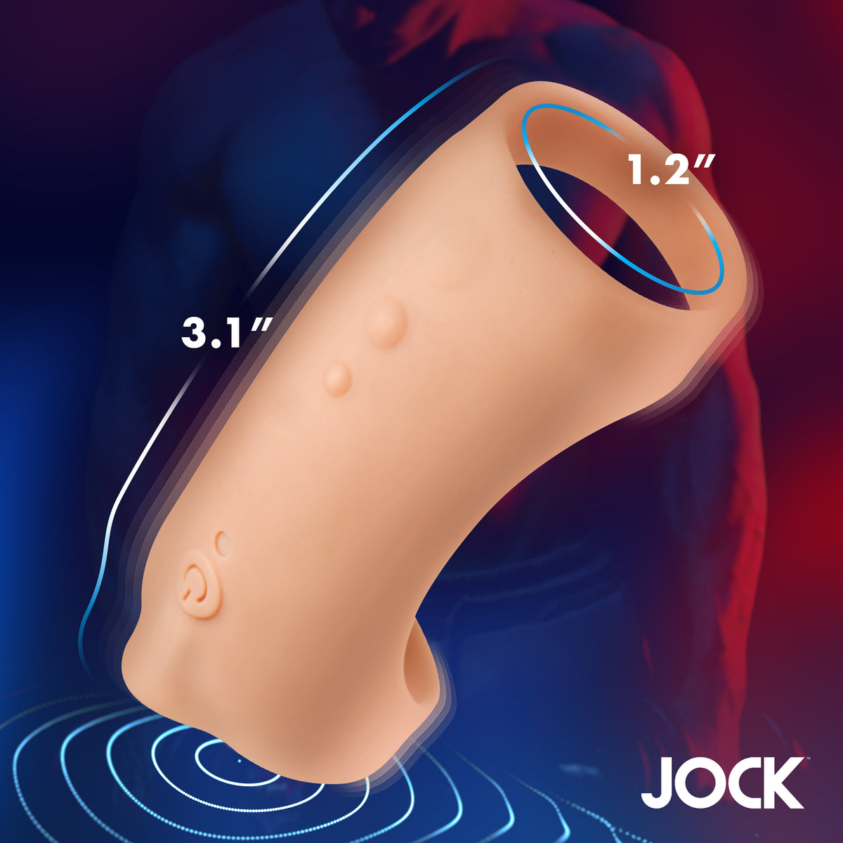 Vibrating Silicone Penis Sleeve - Light – penis pump and enhancer, Silicone (view 4)