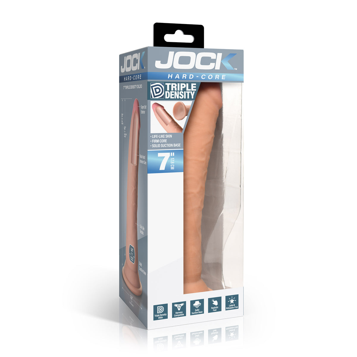 Hard-Core 7" Triple Density Dildo, rubber (view 6)