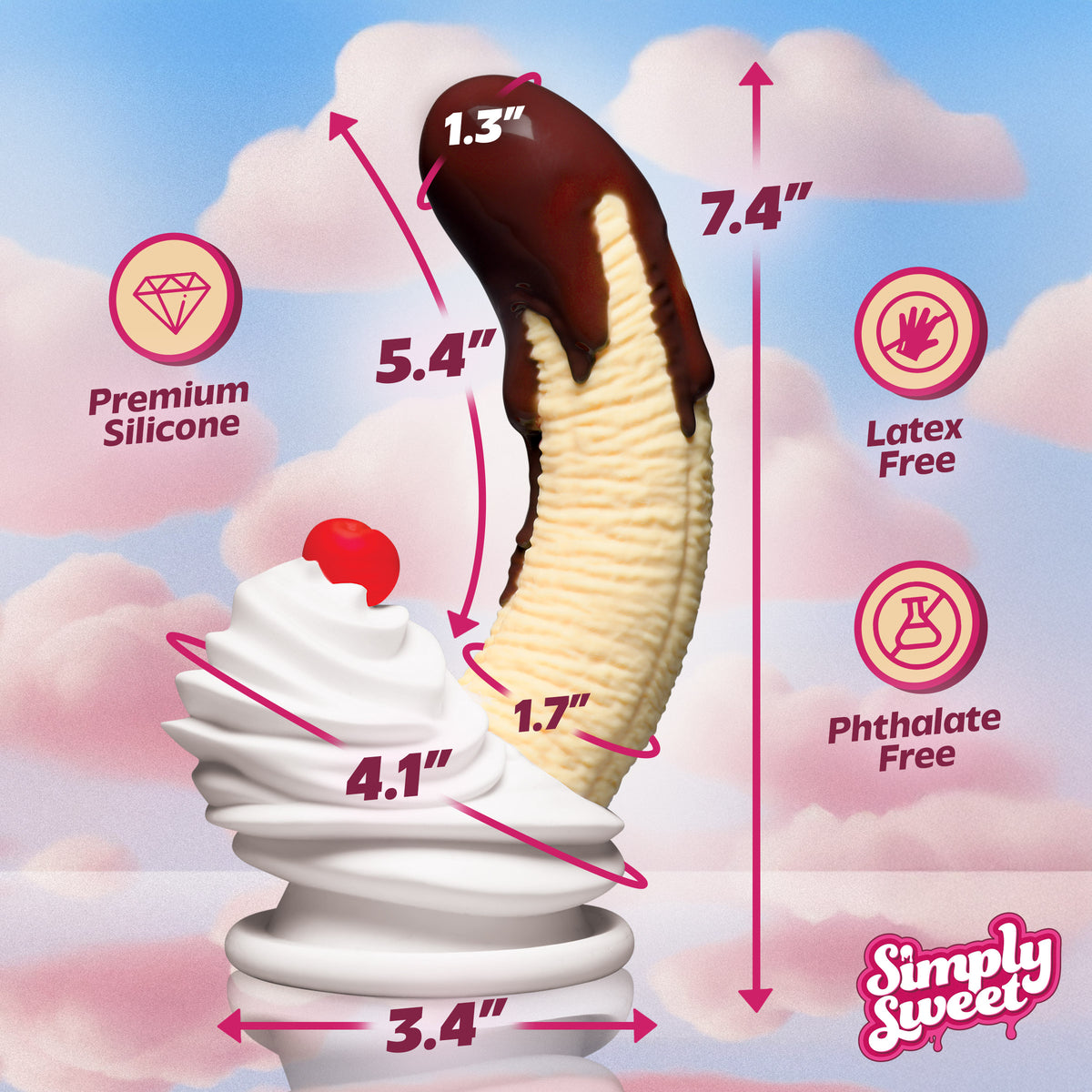 Chocolate Dipped Banana Split Premium Silicone Dildo (view 4)