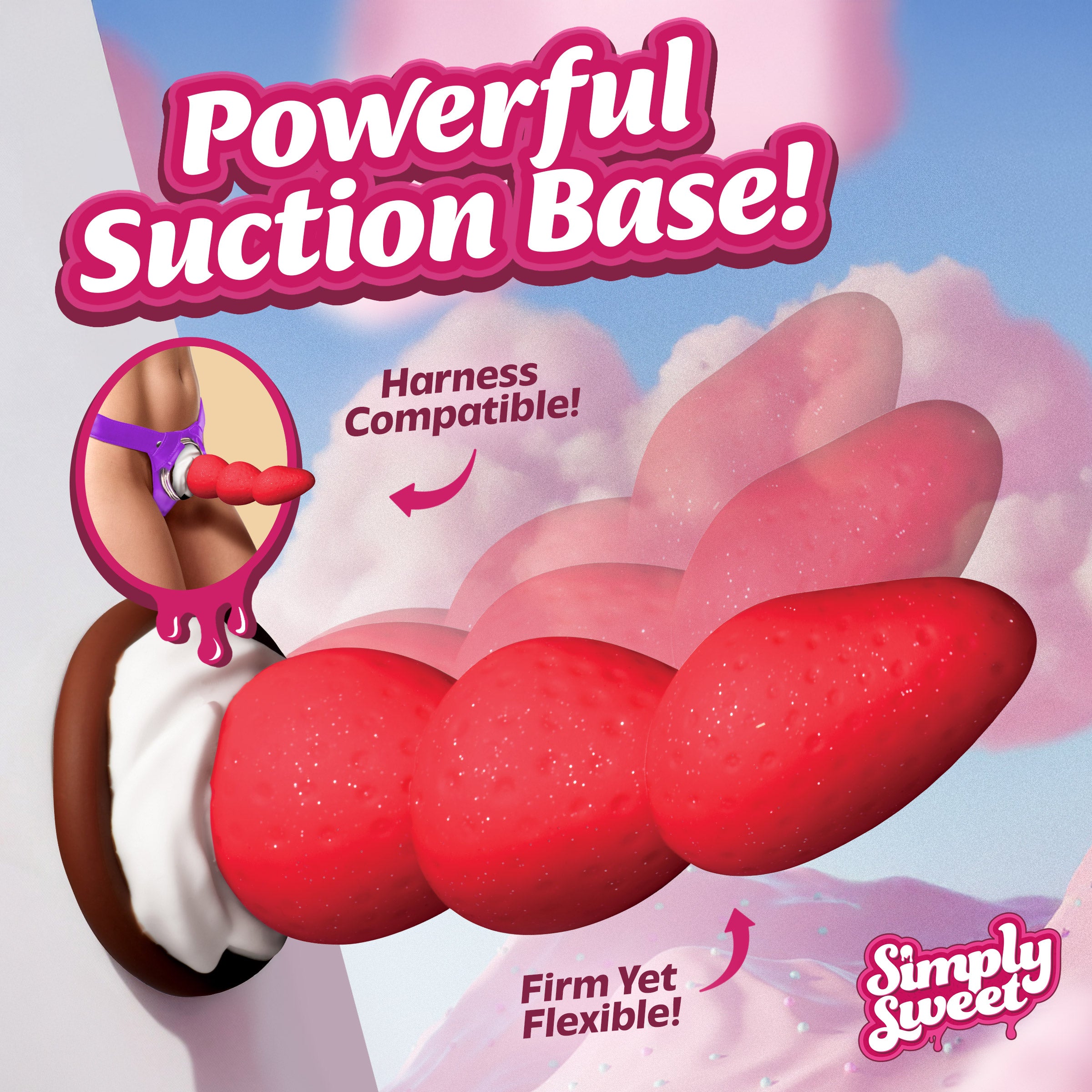 Strawberry Sweet Cream Premium Silicone Dildo