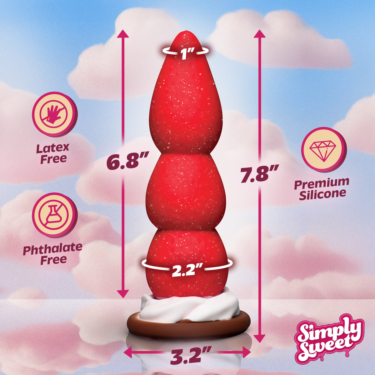 Strawberry Sweet Cream Premium Silicone Dildo (view 4)