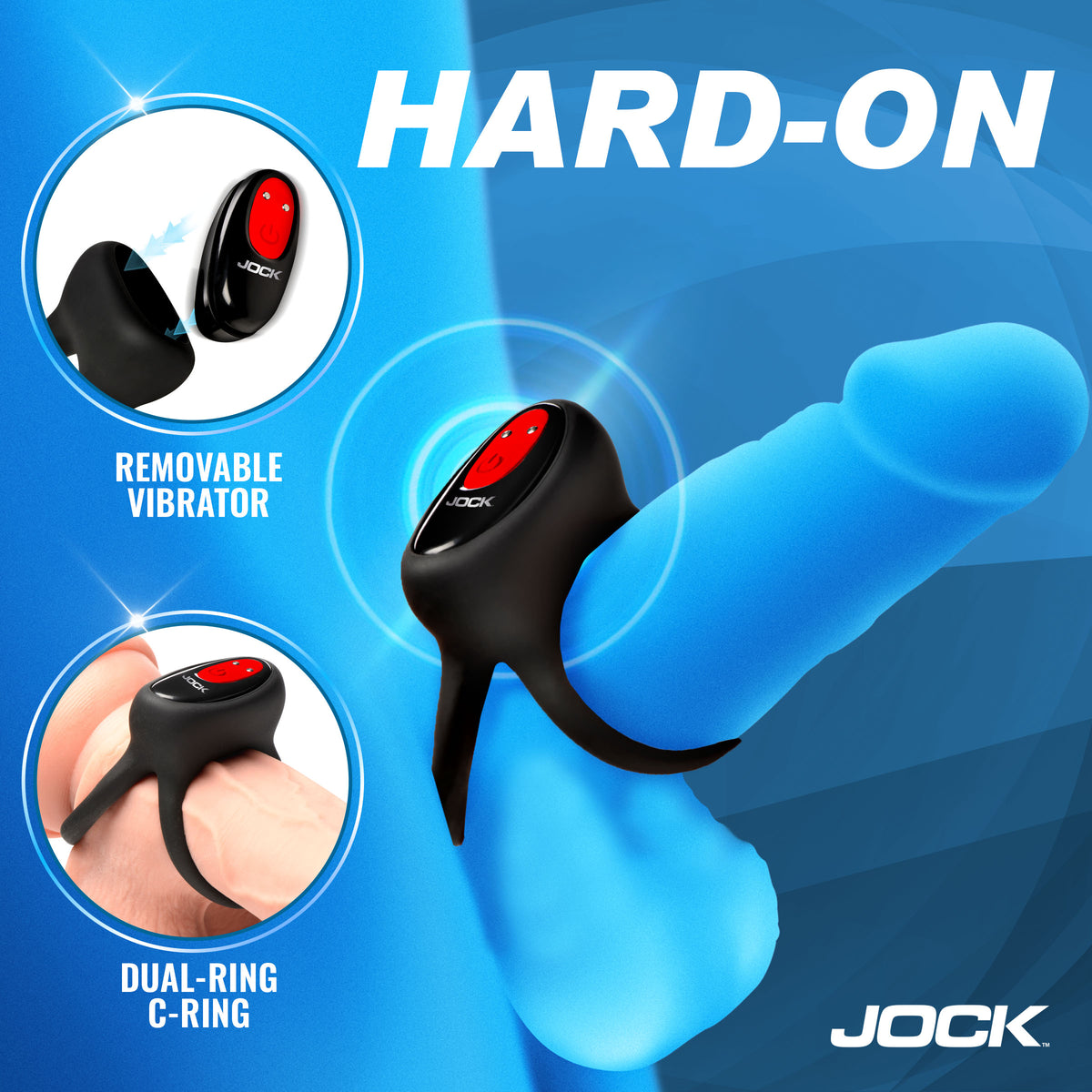 Hard-On Vibrating Silicone Double C-Ring – cock ring (view 3)