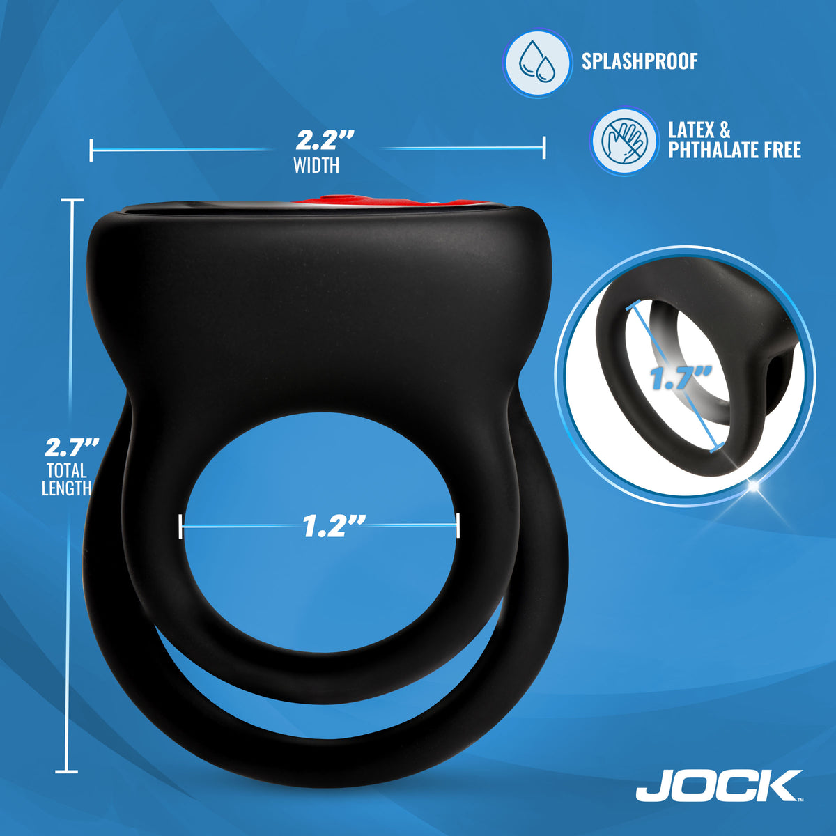 Hard-On Vibrating Silicone Double C-Ring – cock ring (view 4)