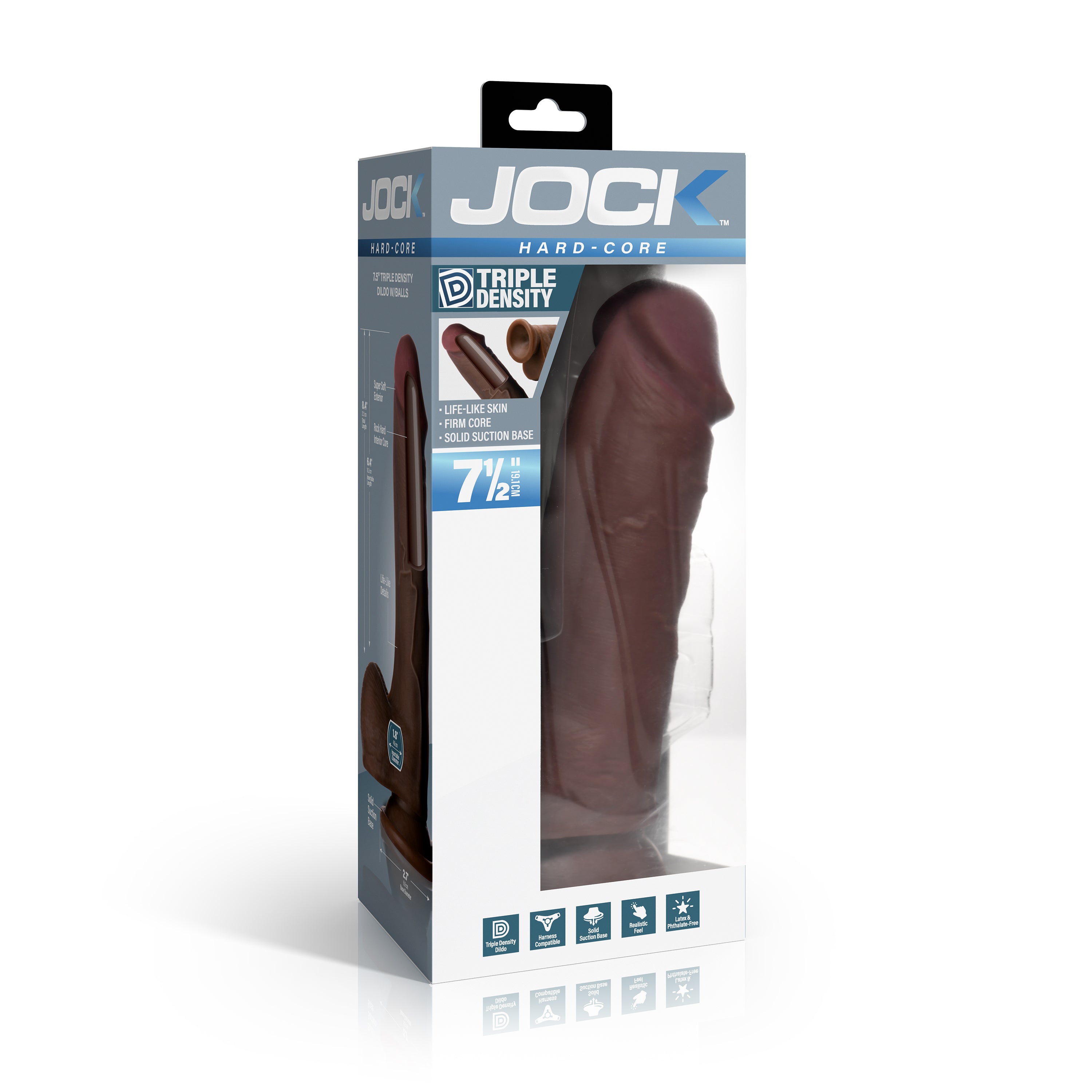 Hard-Core 7.5" Triple Density Dildo w/ Balls