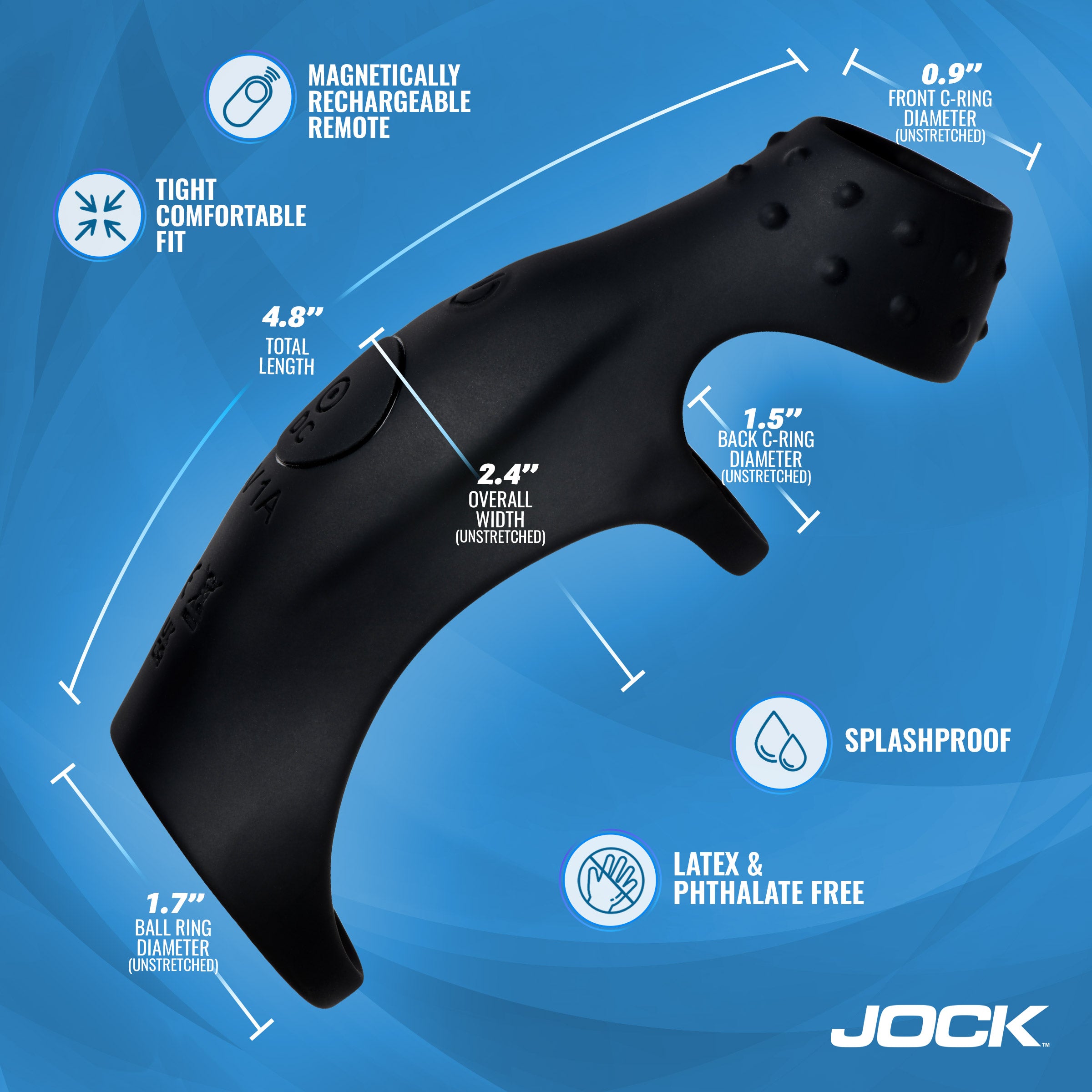 Rush Vibrating Penis Sleeve C-Ring w/ Remote