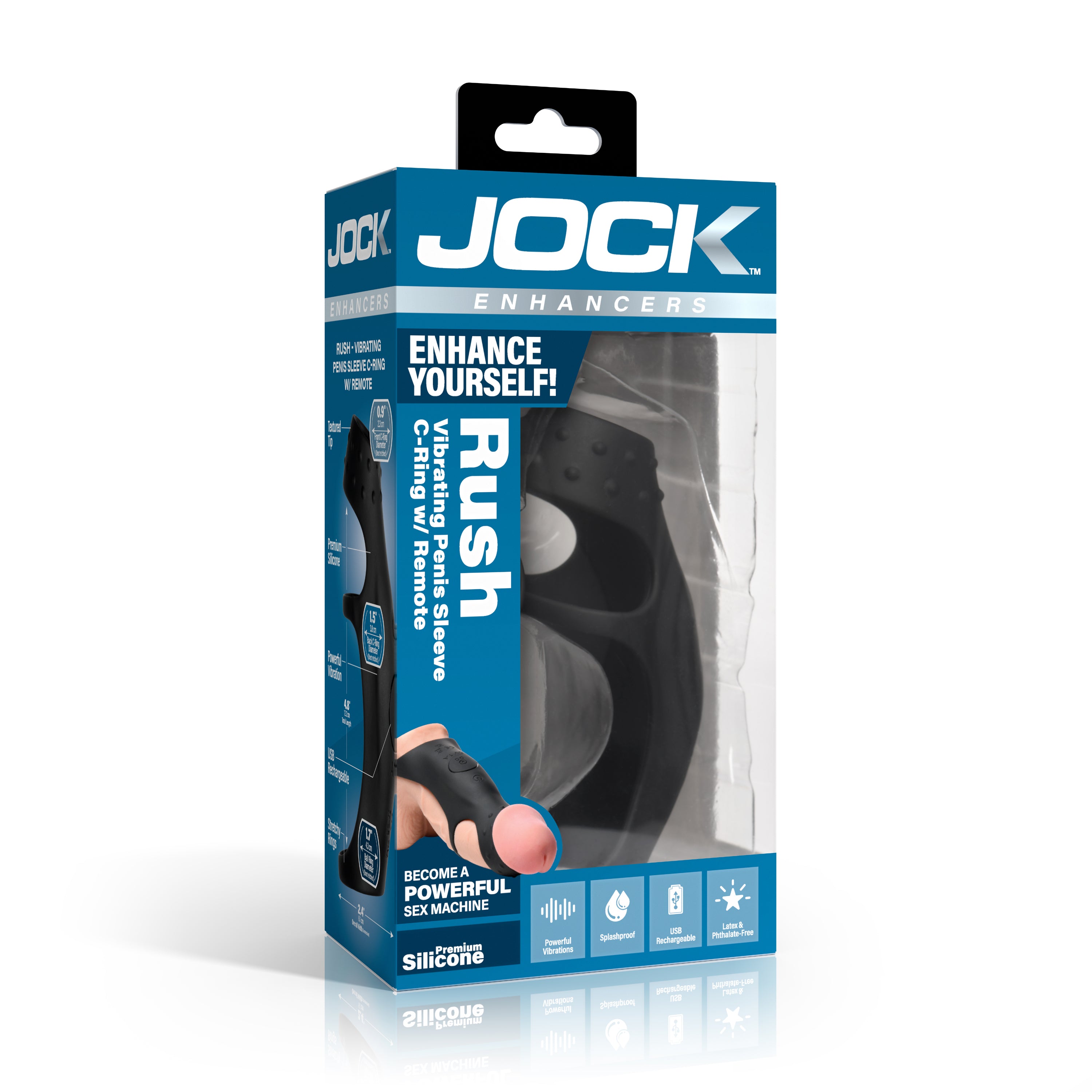 Rush Vibrating Penis Sleeve C-Ring w/ Remote