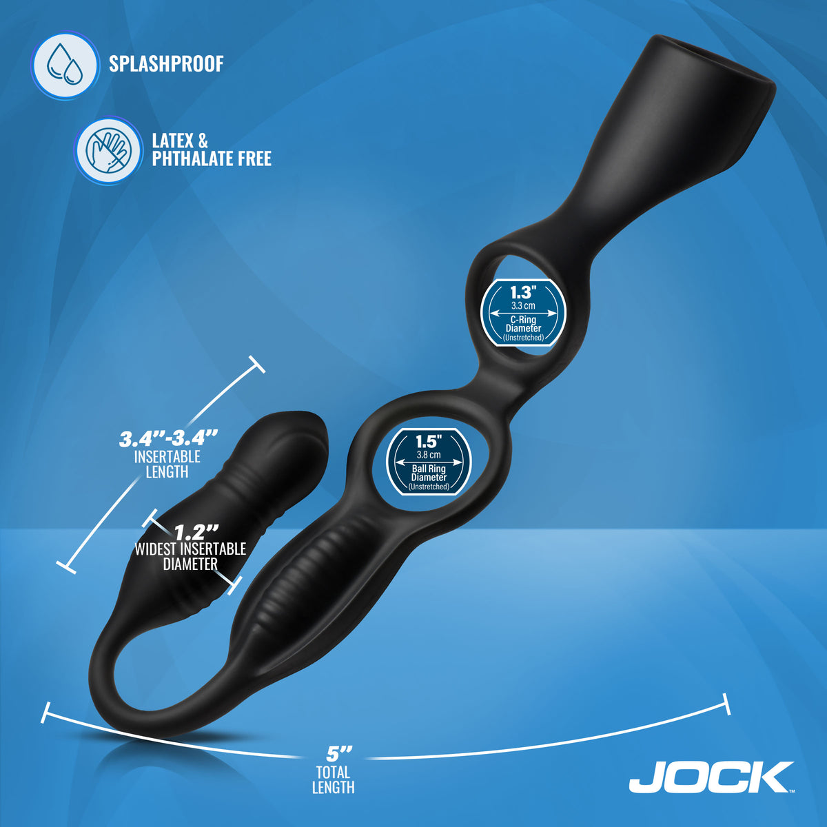 Hype Max Thrusting &amp; Vibrating Anal Plug with C-Ring – prostate massager (view 4)