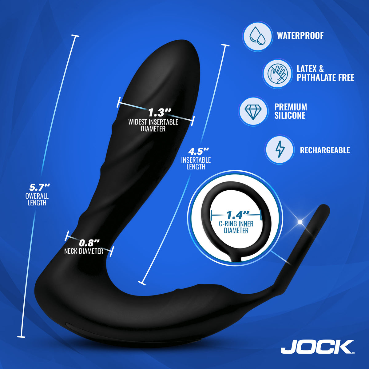 Shockwave E-Stim Anal Plug with C-Ring – cock ring (view 4)