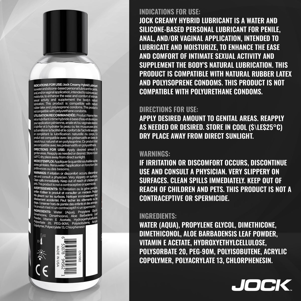 JOCK Creamy Cum Lubricant 8oz (view 4)
