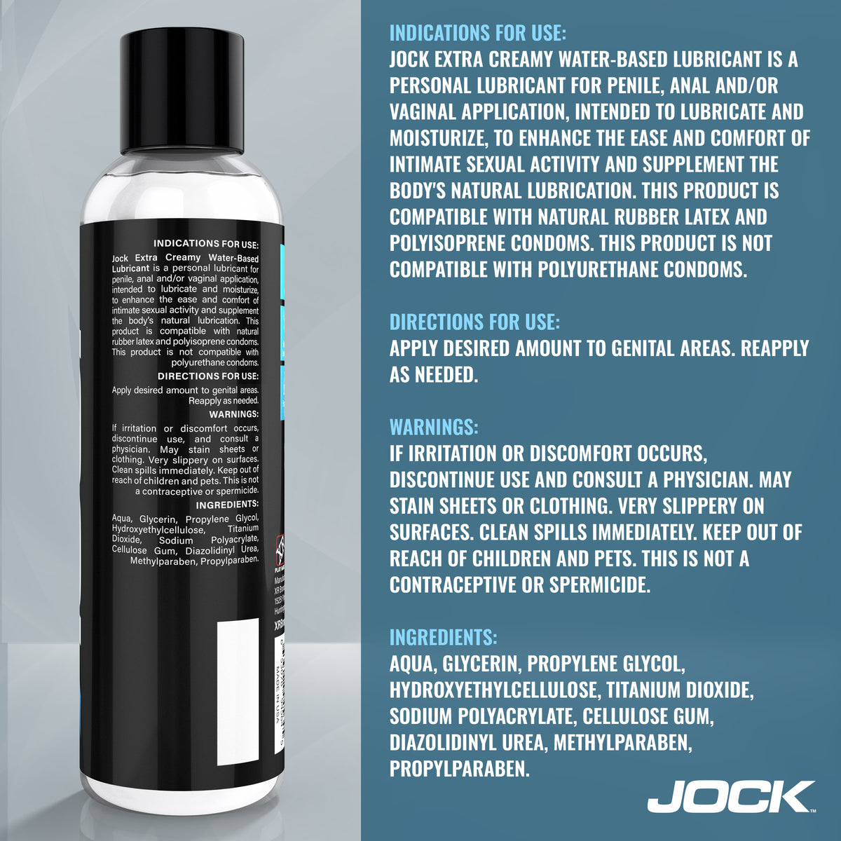JOCK Extra Creamy Water Based Lubricant 8oz (view 5)