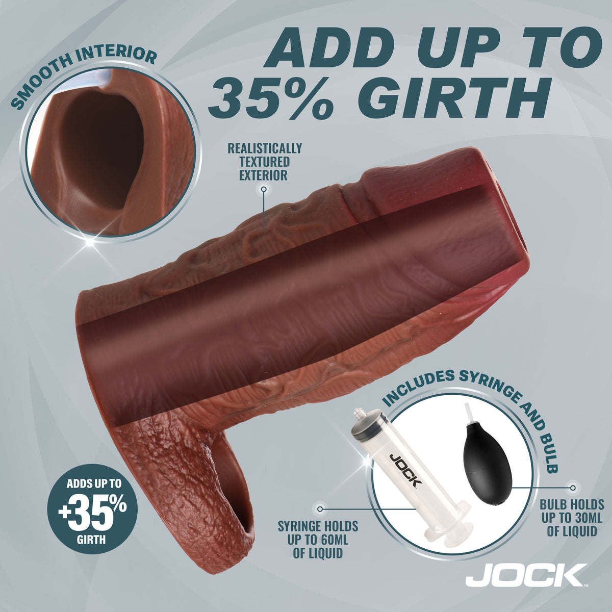 Silicone Penis Enhancer with Ball Strap – cock ring (view 3)