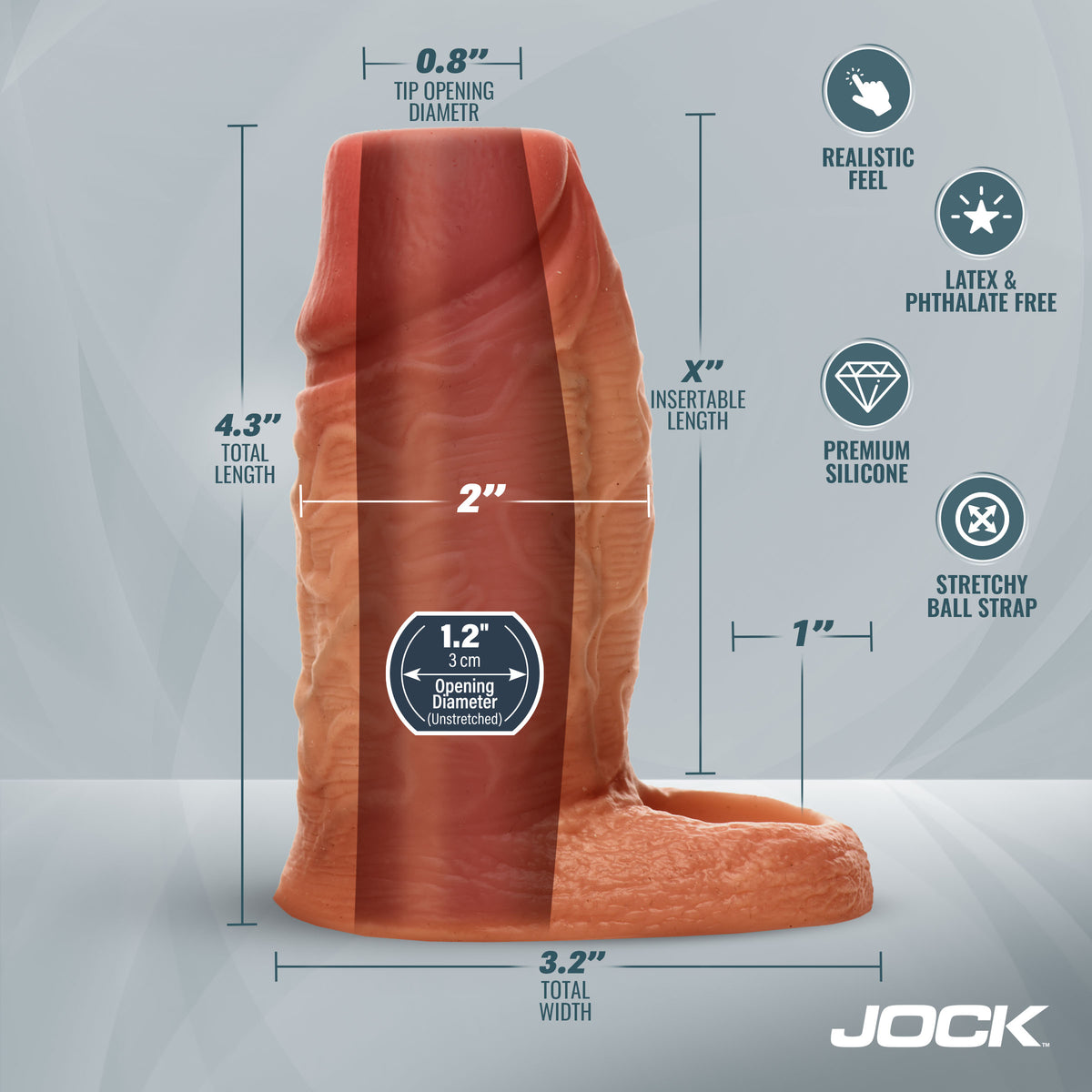 Silicone Penis Enhancer with Ball Strap – cock ring (view 10)