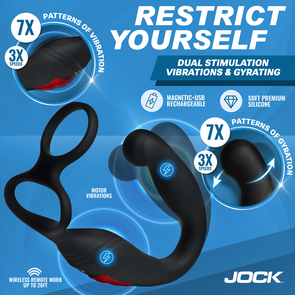 Axis Gyrating Prostate Vibrator with C-Ring – prostate massager (view 2)